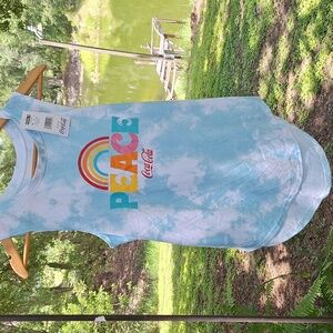 Womens Coca Cola 1971 Soft Comfy Tank Top XS Extra Small Rainbow Tie Dye
